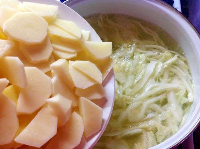 картошка с капустой