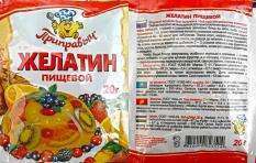 упаковка пищевого желатина - фото с двух сторон