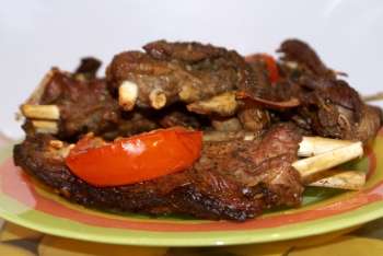 бараньи ребра , запеченные в духовке приготовление в духовке