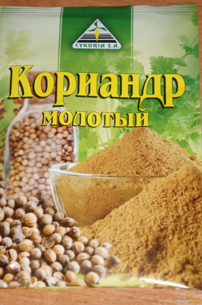 упаковка с молотым кориандром