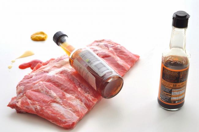 мясо и соус ворчестер