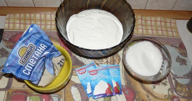 сливки сахар и загуститель