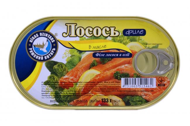 банка консервированного лосося в масле