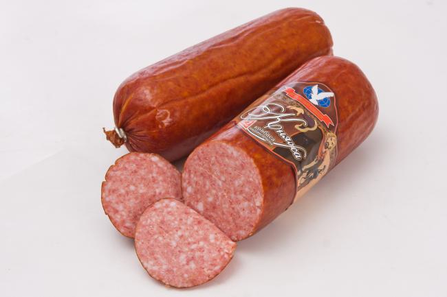 две палки копченой колбасы
