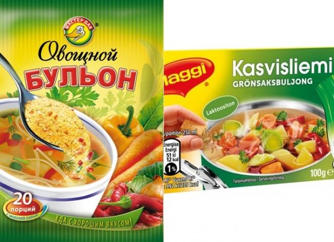 упаковки с основой для овощного бульона