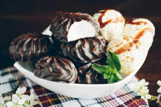 глазурованный зефир и с начинкой