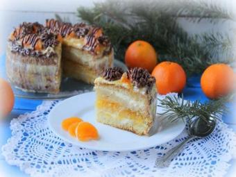 торт с мандариновым джемом