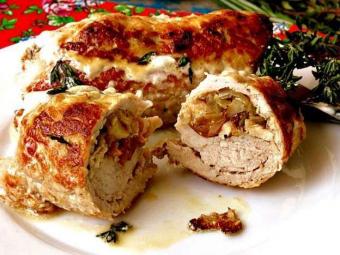 крученики из свинины с грибами