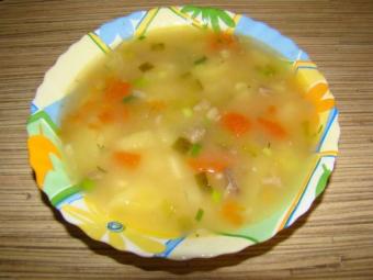 рассольник с мясом