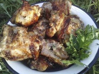 шашлык из курицы - фото рецепт
