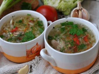 щи из капусты с курицей