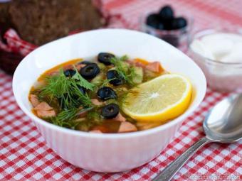рецепт приготовления солянки с мясом и колбасой