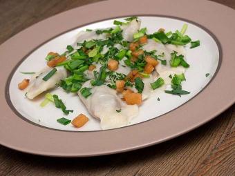 вареники с гречкой и грибами